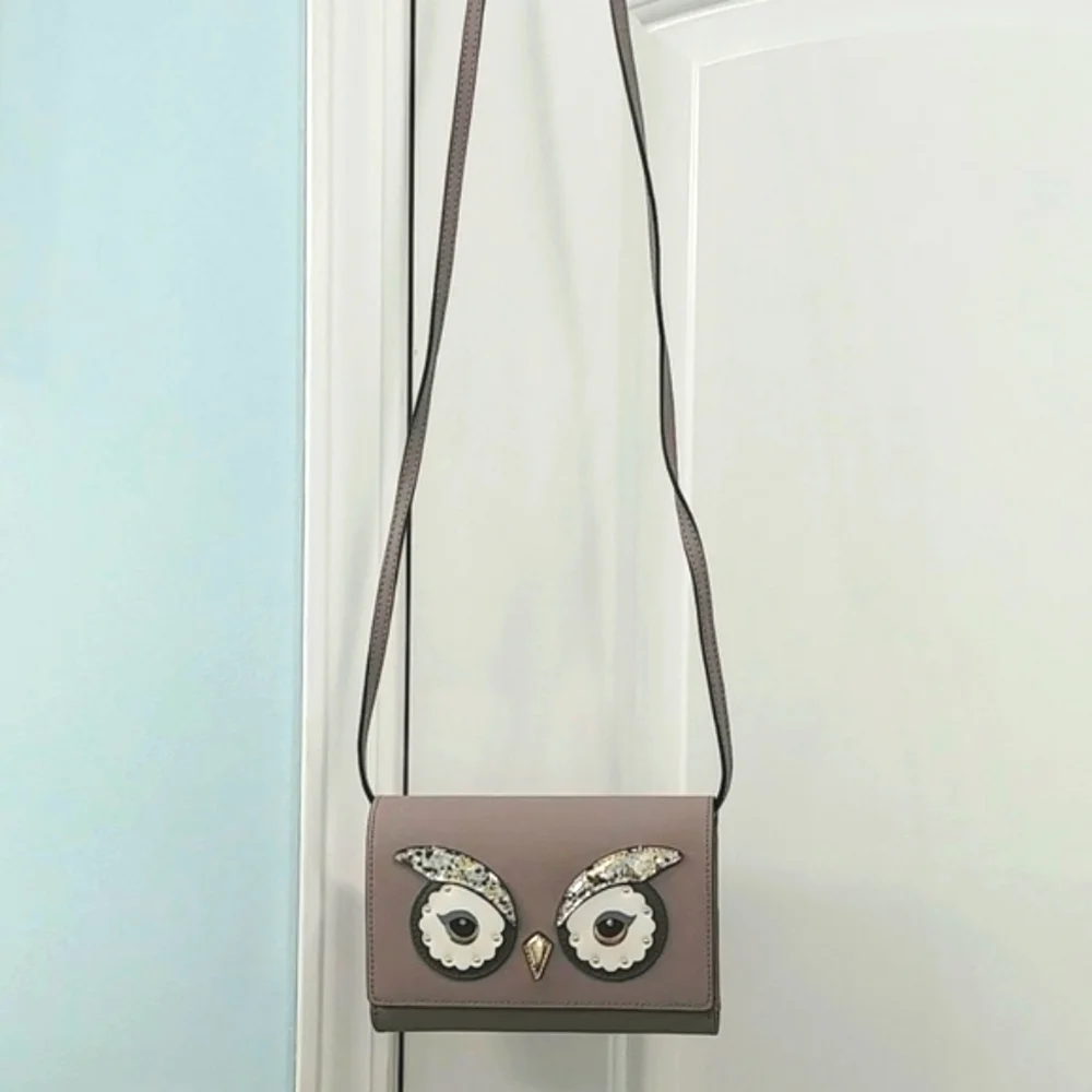 NWT! Kate Spade Owl Summer Dove Gray Crossbody